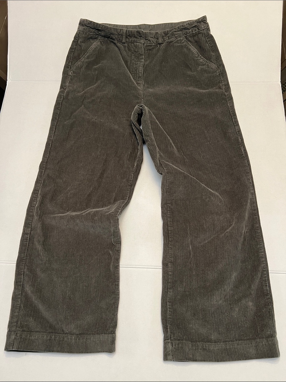 POETRY BROWN 100% COTTON CORDUROY WIDE LEG TROUSER PANTS WOMEN’S SIZE 12